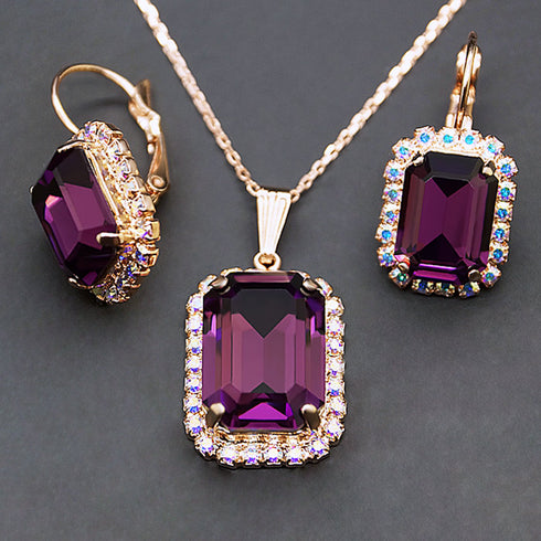 Комплект "Lurdes (Amethyst)" с кристаллами Swarovski™